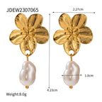 Designer 18k Gold Stainless Steel Diamond-Embedded Demon's Eye Flower Heart Combination Elegant Women's Earrings