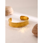 18k gold stainless steel wide face bracelet high-end Instagram chain titanium steel open bracelet