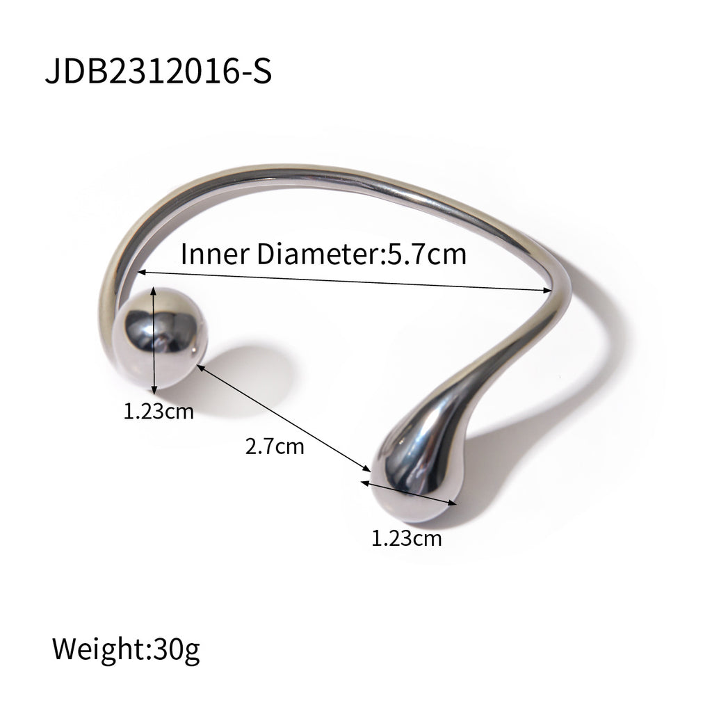 Bracelet: Asymmetrical Open Cuff – Modern Minimalist Metal Jewelry
