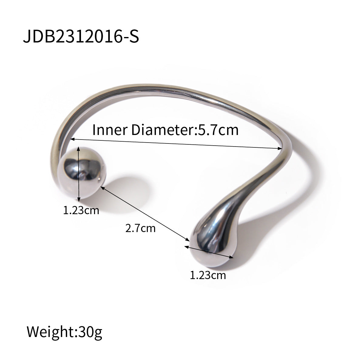 Bracelet: Asymmetrical Open Cuff – Modern Minimalist Metal Jewelry