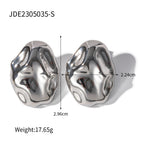 INS  18k gold-plated stainless steel irregular hammer  earrings for women, stylish and non-fading