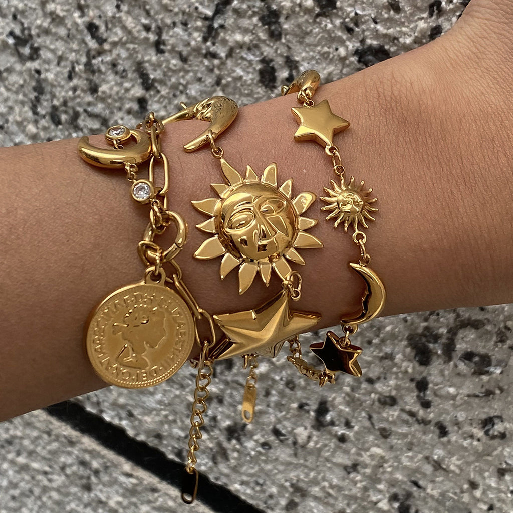 18k gold stainless steel star bracelet light luxury high-end jewelry does not fade titanium steel accessories