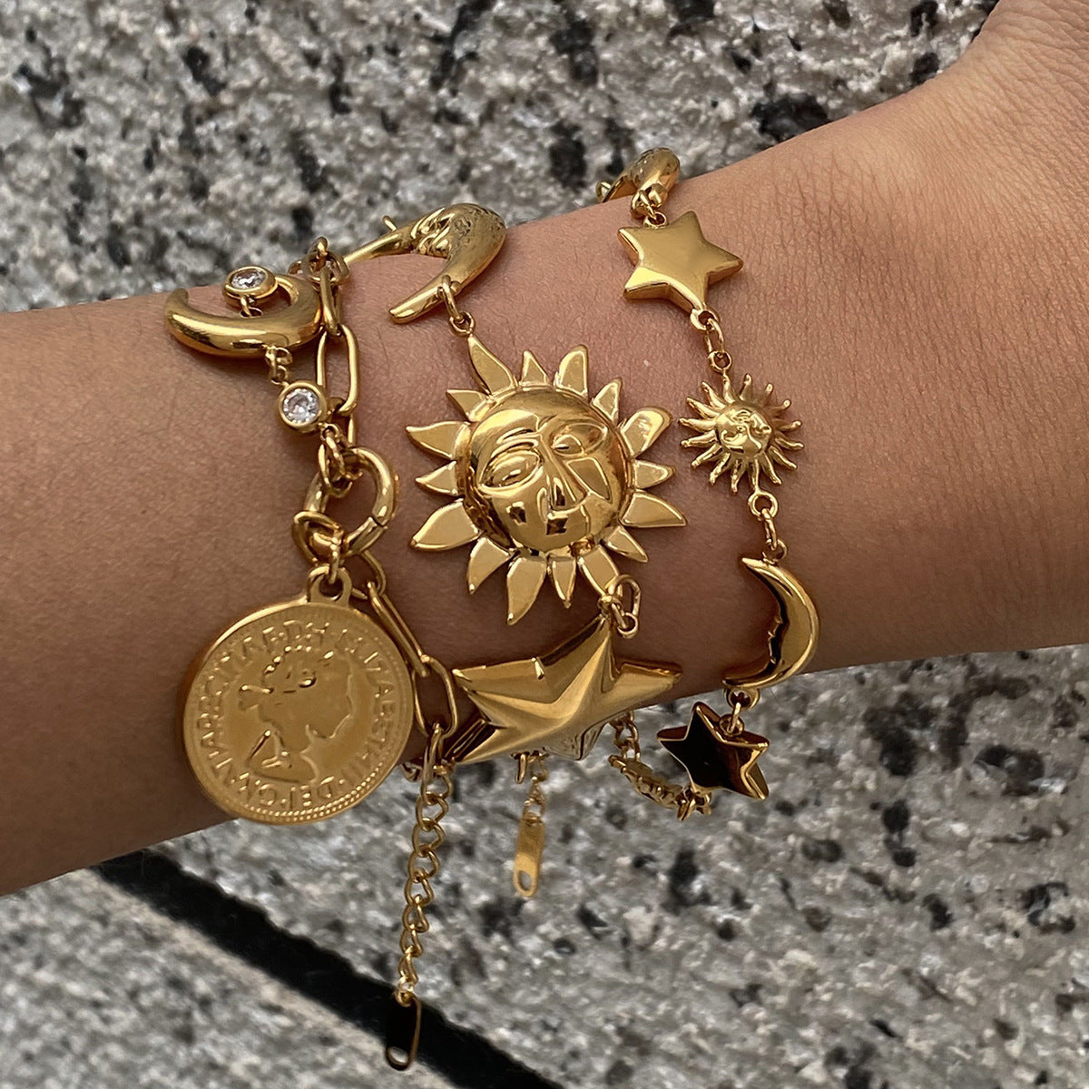 18k gold stainless steel star bracelet light luxury high-end jewelry does not fade titanium steel accessories