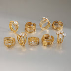premium 18k gold plated stackable zircon stainless steel ring set crafted for modern everyday elegance