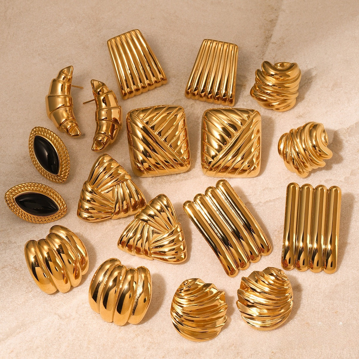 Statement Stud Earrings: Gold Vintage Bold Women’s Fashion Jewelry