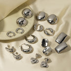 Silver spherical stud earrings minimalist women’s jewelry