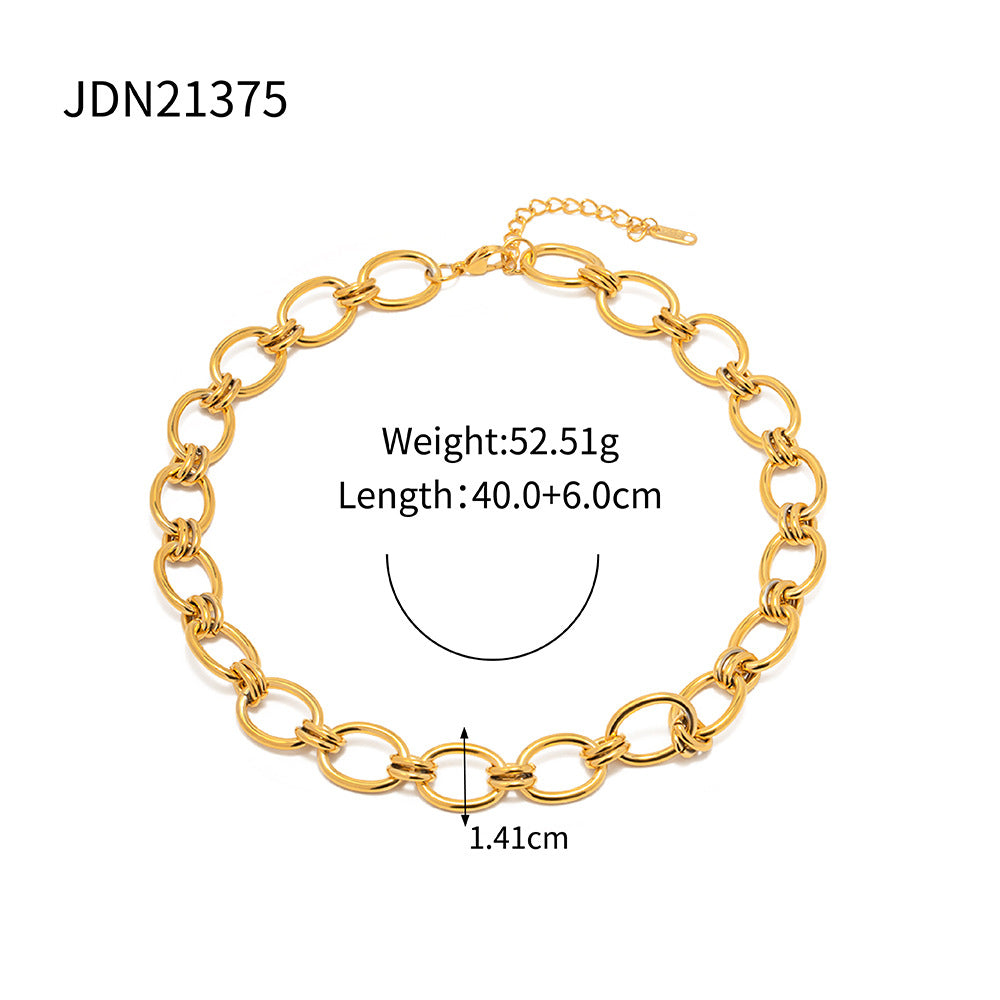 Tiffany-style 18K gold thick chain stainless steel bracelet  versatile titanium steel non-fading bracelet accessory