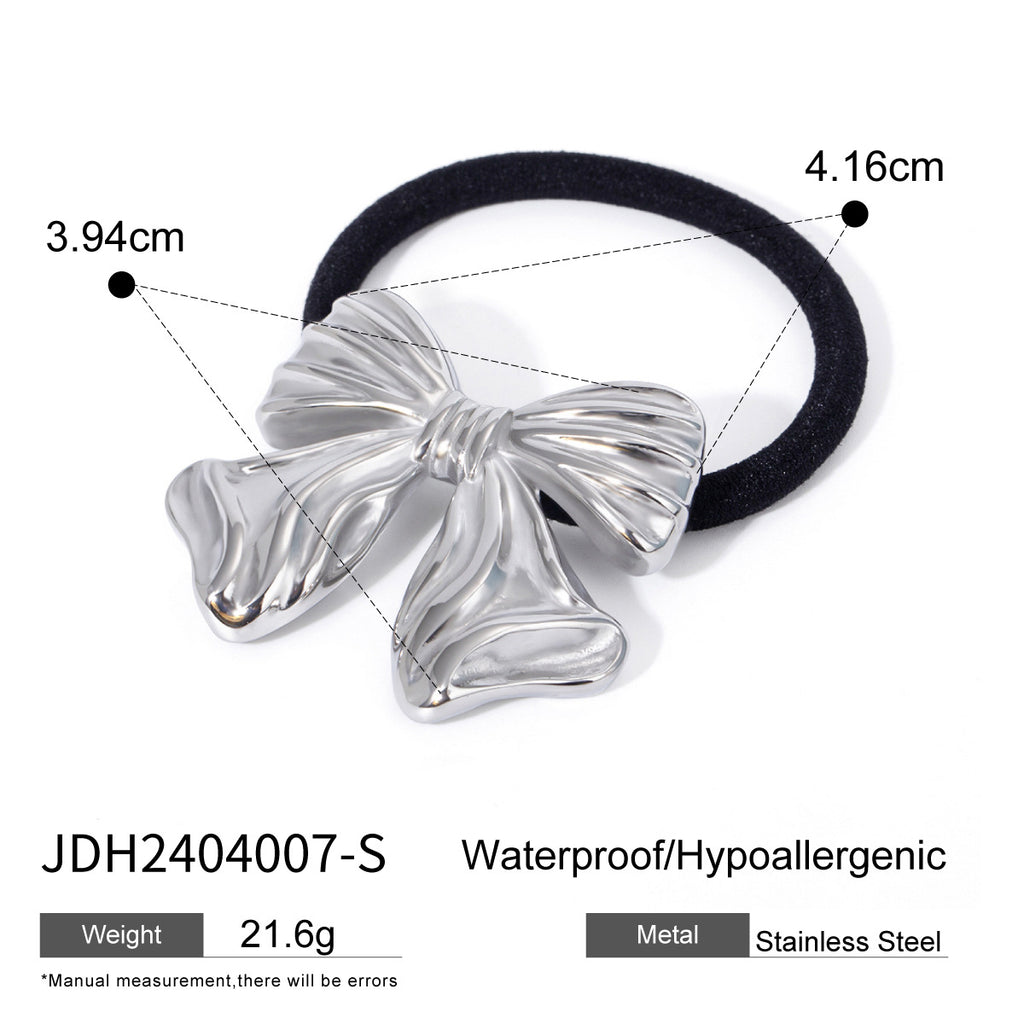 Metal Geometric Hair Ties | Gold & Silver Plated Ponytail Holders, Non-slip Elastic Scrunchies for Women
