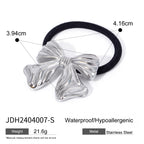 Metal Geometric Hair Ties | Gold & Silver Plated Ponytail Holders, Non-slip Elastic Scrunchies for Women