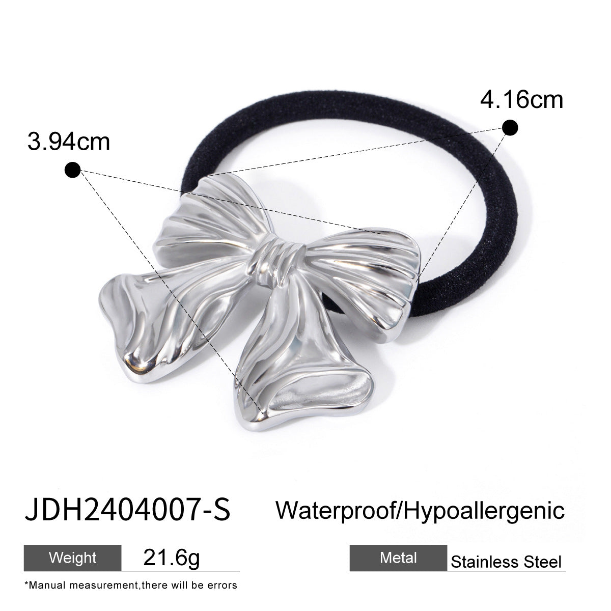 Metal Geometric Hair Ties | Gold & Silver Plated Ponytail Holders, Non-slip Elastic Scrunchies for Women