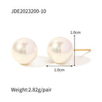 Stainless steel pearl earrings with a high-end feel, Instagram-style earrings, titanium steel earrings, European and American earrings