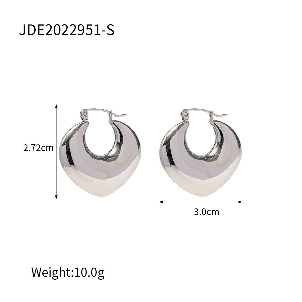 Hoop Earrings for Women - Stainless Steel Lightweight Silver Fashionable