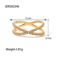 Ring Crisscross Diamond Gold Women’s Minimalist Fashion Ring