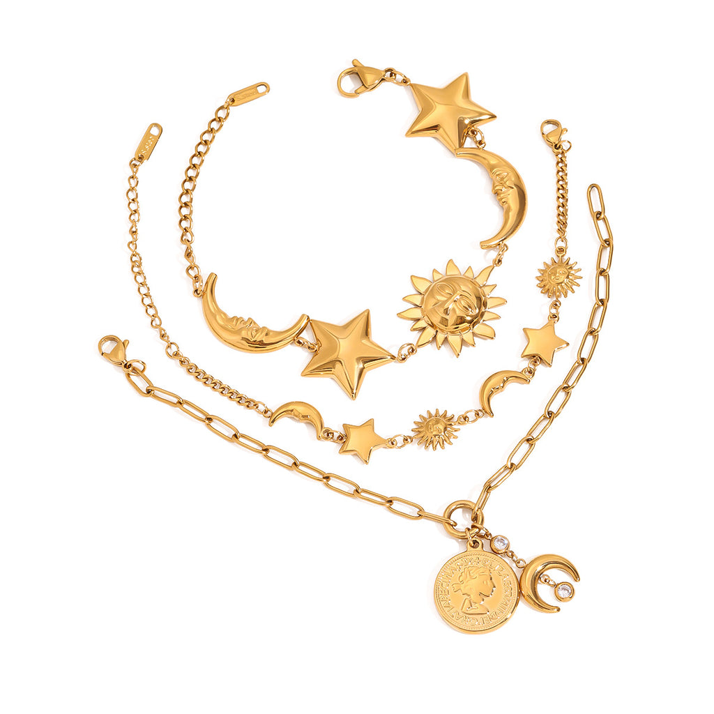 18k gold stainless steel star bracelet light luxury high-end jewelry does not fade titanium steel accessories
