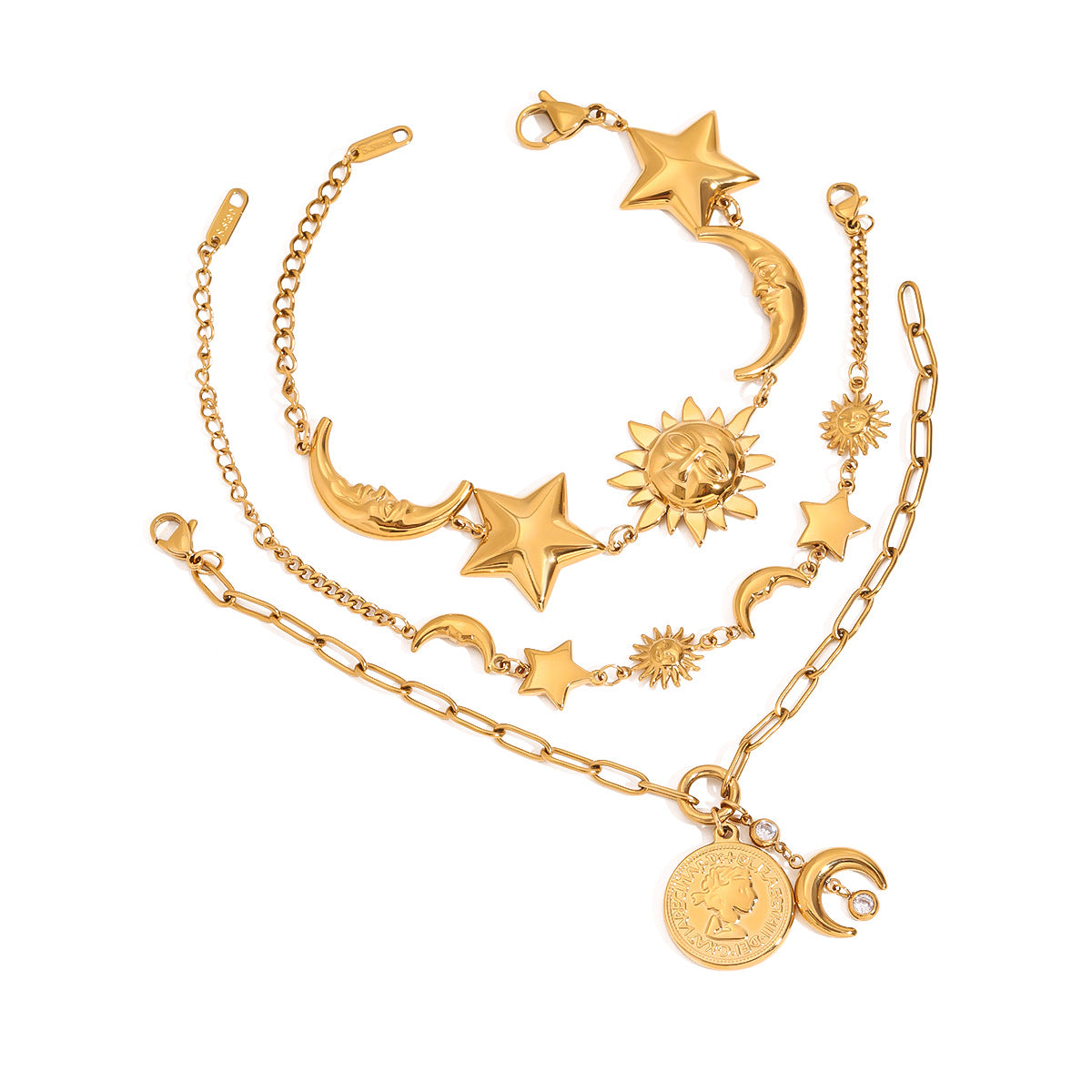 18k gold stainless steel star bracelet light luxury high-end jewelry does not fade titanium steel accessories