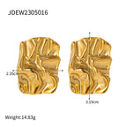 Statement Earrings Set: Gold & Silver Textured Studs, Hoop Styles