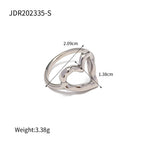 Ring: Women’s Hammered Gold Heart Titanium Steel, Minimalist Design