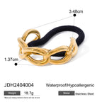 Metal Geometric Hair Ties | Gold & Silver Plated Ponytail Holders, Non-slip Elastic Scrunchies for Women