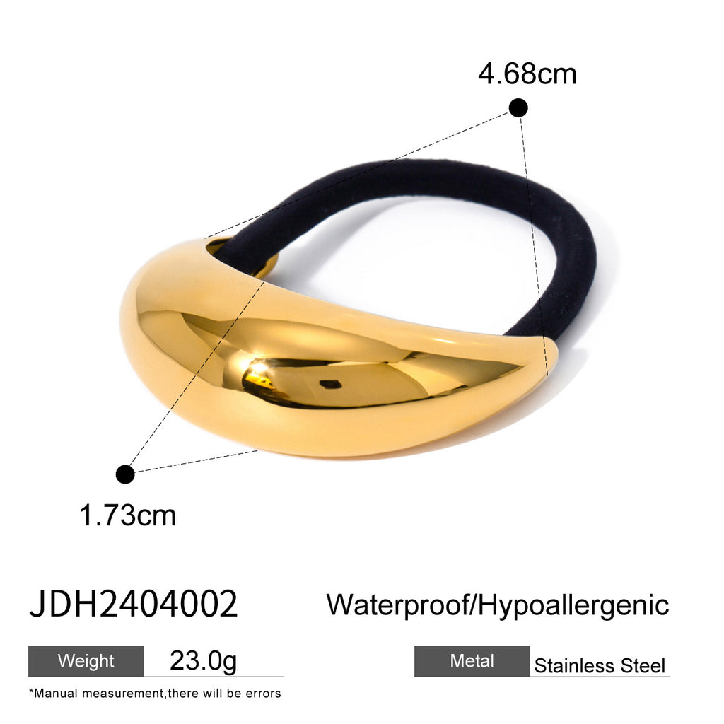 Metal Geometric Hair Ties | Gold & Silver Plated Ponytail Holders, Non-slip Elastic Scrunchies for Women