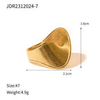 Ring - Asymmetrical Twisted 18k Gold Stainless Steel Statement Ring