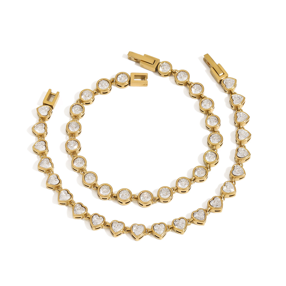 Stainless steel zirconium stackable bracelet luxury high-end jewelry titanium steel accessories