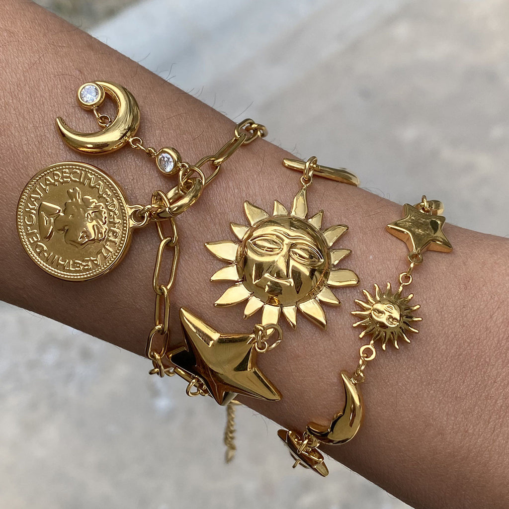 18k gold stainless steel star bracelet light luxury high-end jewelry does not fade titanium steel accessories