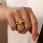 Lava ring, trendy and minimalist style, simple and sophisticated, versatile stainless steel ring that won't fade.