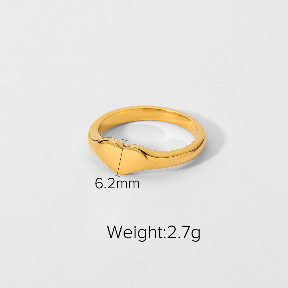 Ring: Gold Plated Zircon Minimalist Stacking Band, Fashion Statement Ring