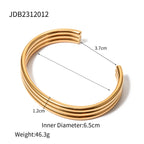 Bracelet Women's Open Cuff 18k Gold Plated Stainless Steel