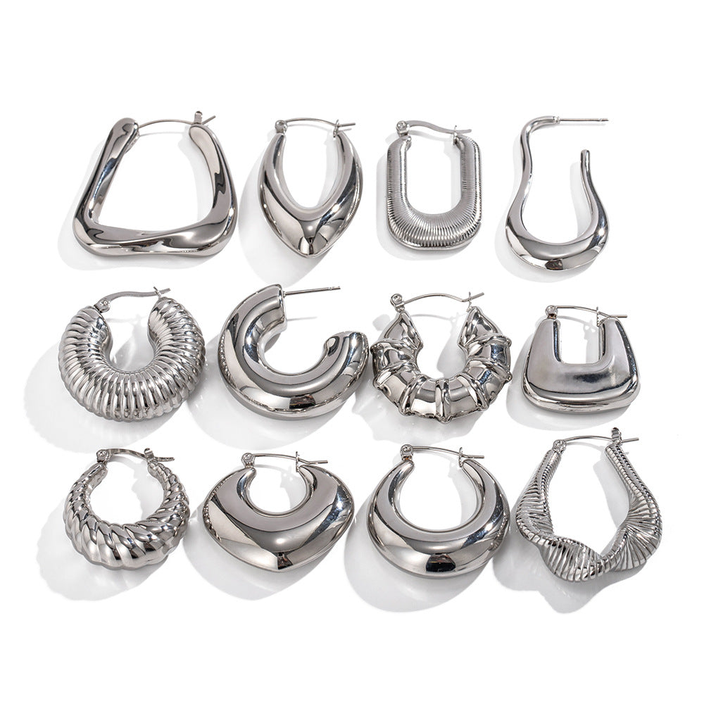 Earrings: Stainless Steel Hoop for Women, Lightweight Modern Hypoallergenic Style