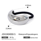 Metal Geometric Hair Ties | Gold & Silver Plated Ponytail Holders, Non-slip Elastic Scrunchies for Women
