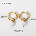 Earrings for Women: Gold Hoop Drop with Natural Baroque Pearls