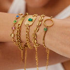 Layered Gold Charm Bracelet Set Trendy Bohemian Fashion Jewelry