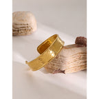 18k gold stainless steel wide face bracelet high-end Instagram chain titanium steel open bracelet