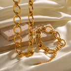 Tiffany-style 18K gold thick chain stainless steel bracelet  versatile titanium steel non-fading bracelet accessory