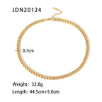 Gold Cuban Chain Necklace - Hypoallergenic Titanium Steel for Men & Women