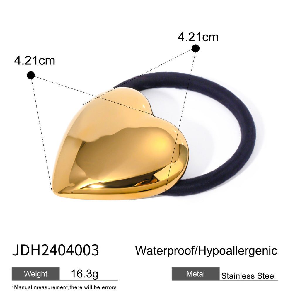 Metal Geometric Hair Ties | Gold & Silver Plated Ponytail Holders, Non-slip Elastic Scrunchies for Women
