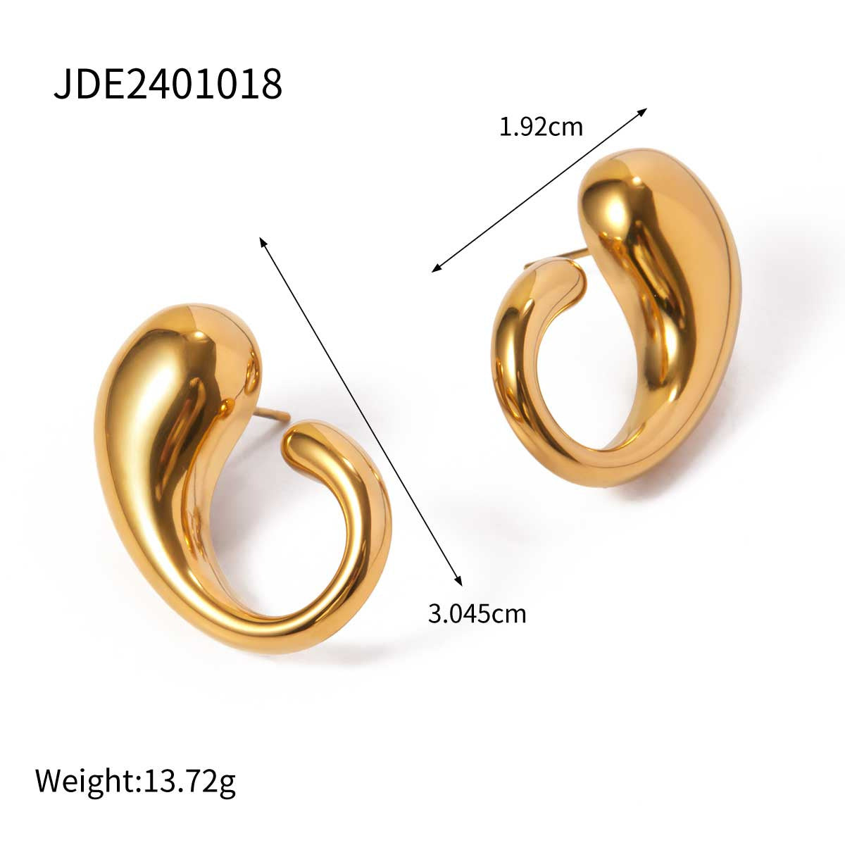 Gold Teardrop Earrings for Women with Zircon and Pearls