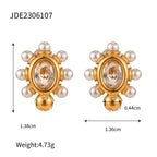 Stainless steel pearl earrings with a high-end feel, Instagram-style earrings, titanium steel earrings, European and American earrings