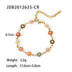 New titanium steel jewelry necklace and bracelet 18K gold white/color daisy chain necklace and bracelet