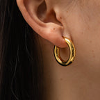 Gold Hoop Earrings for Women Minimalist Stainless Steel