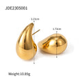Drop Earrings – Green White Enamel Gold Post Women's Fashion Earrings