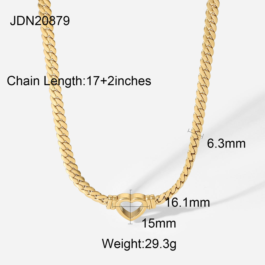 Necklace: Gold Stainless Steel 14K Women's Vintage French INS Style