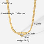 Necklace: Gold Stainless Steel 14K Women's Vintage French INS Style