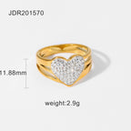 Ring: Gold Plated Zircon Minimalist Stacking Band, Fashion Statement Ring