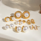 Stainless steel pearl earrings with a high-end feel, Instagram-style earrings, titanium steel earrings, European and American earrings
