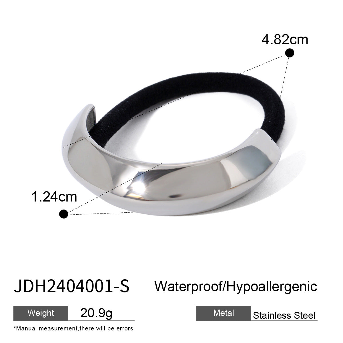 Metal Geometric Hair Ties | Gold & Silver Plated Ponytail Holders, Non-slip Elastic Scrunchies for Women