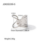 Ring Adjustable Gold Open Band for Women - Unique Minimalist Design