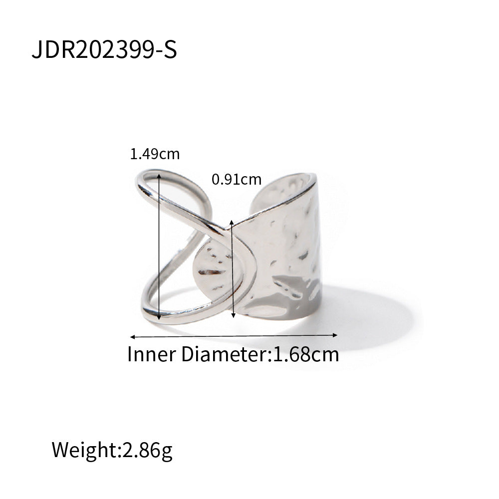 Ring Adjustable Gold Open Band for Women - Unique Minimalist Design