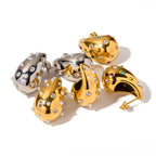 Gold Teardrop Earrings for Women with Zircon and Pearls